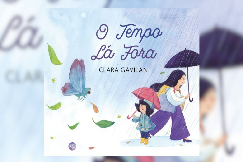 O livro &#8220;O tempo lá fora&#8221; é um convite para enxergar a beleza nos momentos simples da rotina (Imagem: Reprodução digital | VR Editora)