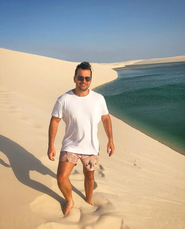 Bruno passeando pelos Lençóis Maranhenses por Reprodução @brunovilaça