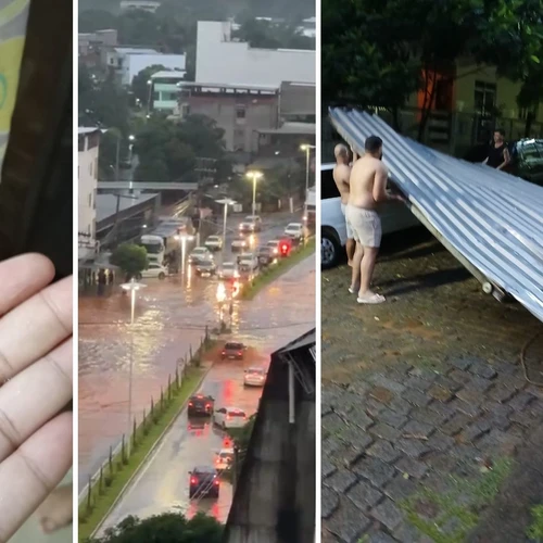 Imagem - Castelo tem alagamentos e queda de árvores durante temporal com granizo