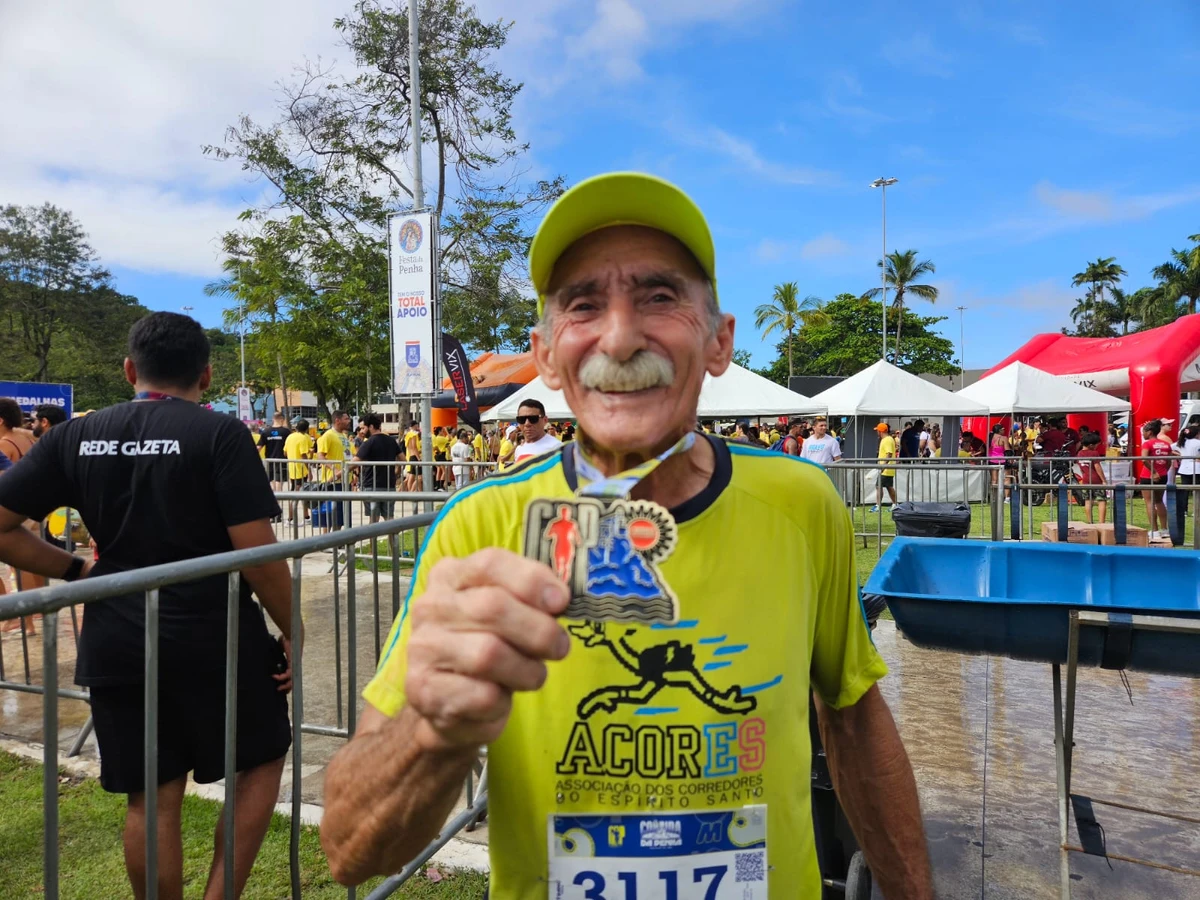 Amarilio Braga, 74 anos, correu todas as edições da Corrida da Penha