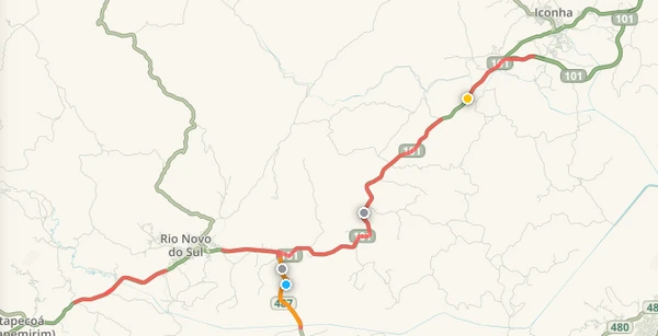  Rio Novo do Sul, na BR 101 por Reprodução | Waze