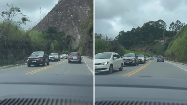 Há registros de congestionamentos em diversos pontos das rodovias federais e estaduais nesta segunda-feira (21), especialmente após o meio-dia