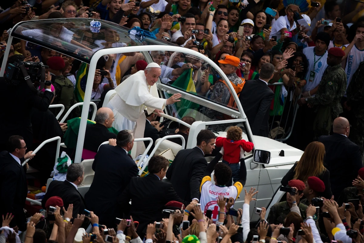 O papa Francisco durante a JMJ (Jornada Mundial da Juventude), em Copacabana, no Rio de Janeiro 