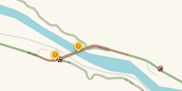 Trânsito na BR 259, em Itapina, Colatina por Reprodução | Waze