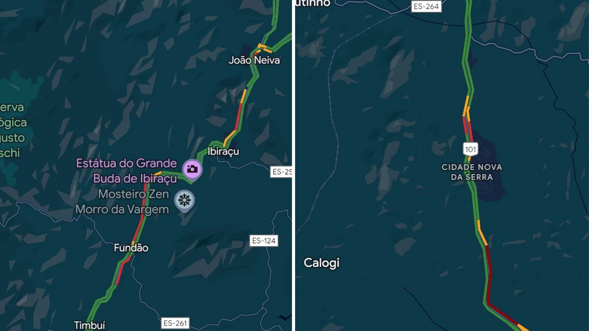 Volta do feriado gera congestionamento intenso na BR 101