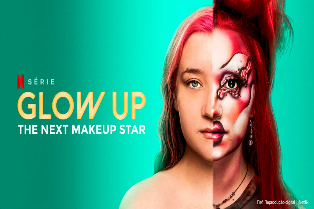 Em “Glow Up: Next Make-Up Star”, 10 aspirantes a maquiadores disputam um contrato profissional com nomes poderosos da indústria da moda (Imagem: Reprodução digital | Netflix) 