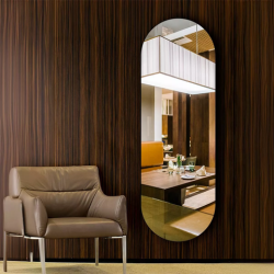 Espelho Oval Orgânico De Parede Grande 150x50 Corpo Inteiro