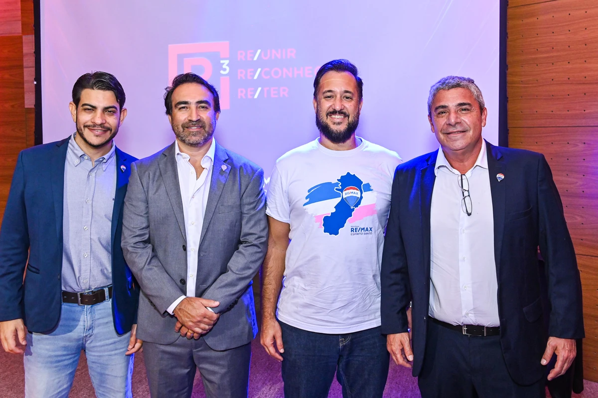 Máster franqueados da Re/Max Espírito Santo: André Rodrigues, Eduardo Embrósio, Thiago Setúbal e Aluísio Sarlo