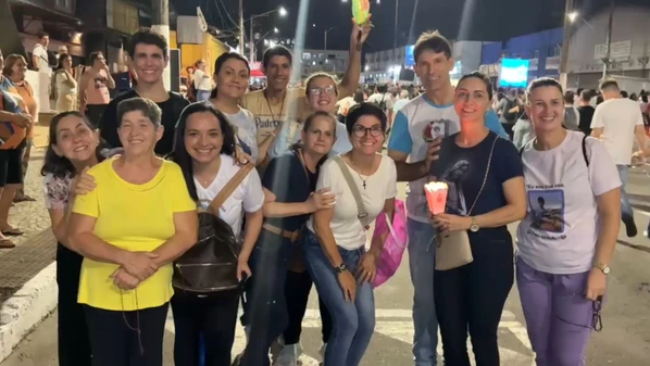 Já é o terceiro ano que eles vêm, diretamente do Norte do Estado, para agradecer e pedir bênçãos à Nossa Senhora
