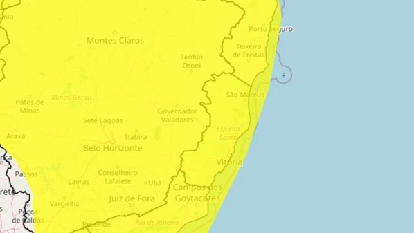 Volume de chuva pode chegar a 50 mm/dia, e os ventos podem alcança 60 km/h; há risco de corte de energia elétrica, queda de galhos de árvores, alagamentos e descargas elétricas