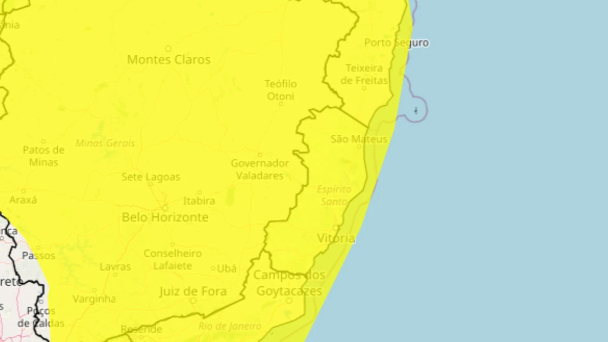 Cidades do ES recebem alerta de chuva forte e ventos de até 60 km/h