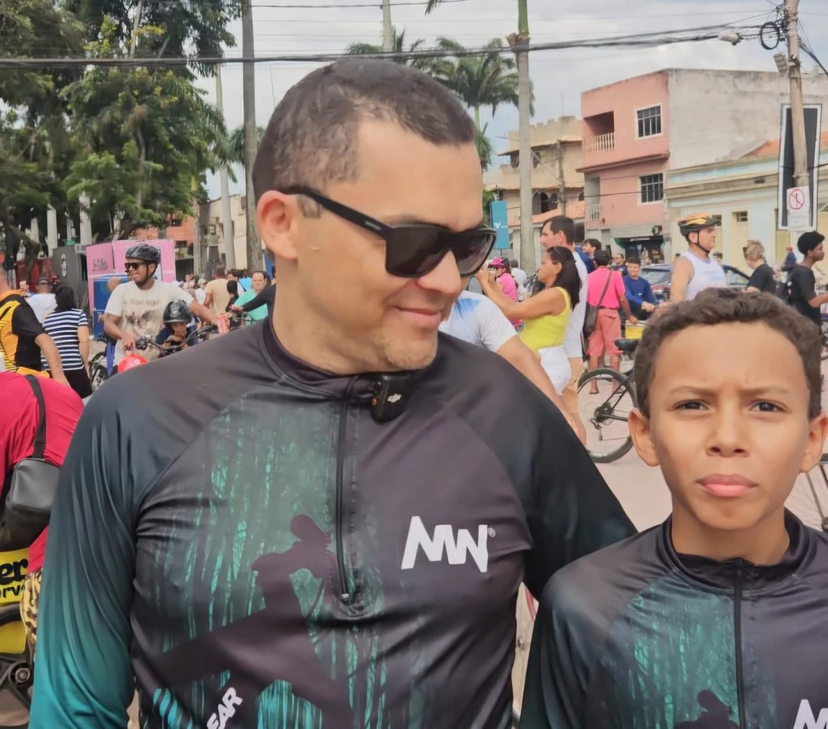 Luis Claudio e seu filho Guilherme na Romaria dos Ciclistas 2025