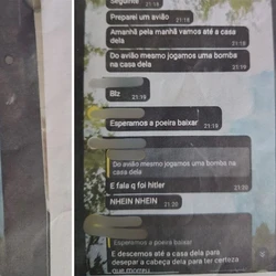 Uma das mensagens faz menção a Adolf Hitler, líder do partido nazista alemão; mãe teme pela integridade da filha e a afastou da escola estadual