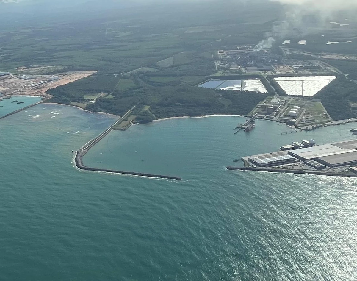 Área onde a Vports pretende construir um terminal portuário, em Aracruz