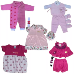 Lote Com 5 Roupinhas Para Bebê Reborn Tamanho P