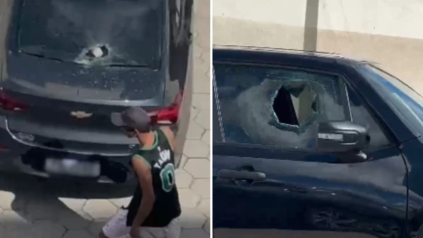 A Polícia Militar foi acionada, mas nenhum suspeito foi encontrado na região; pelo menos três motoristas tiveram prejuízos