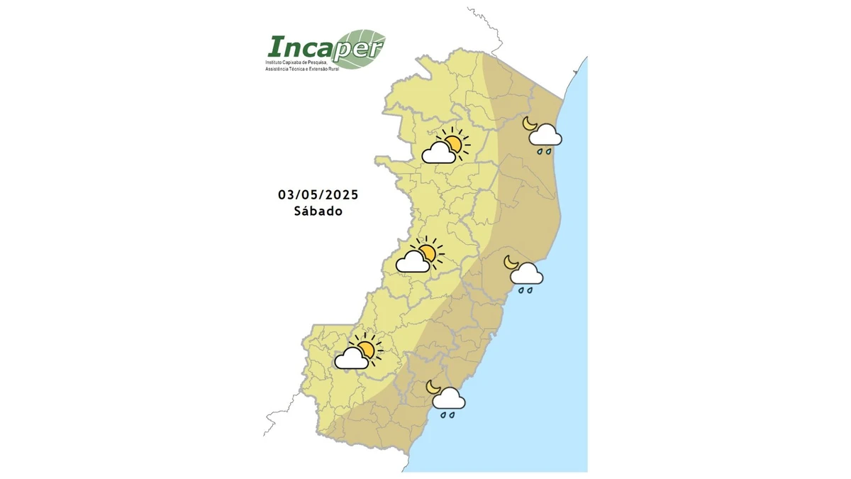 Previsão do tempo para este sábado