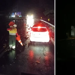 Colisão lateral de veículos, que seguiam em sentidos opostos, foi registrada na noite de segunda-feira (5), na região de Capim Angola; via ficou interditada por quase três horas