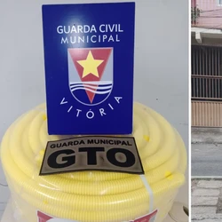Ele furtou um rolo de tubulação para fios de energia que estava na carroceria de um carro estacionado na Avenida Nossa Senhora dos Navegantes, na Enseada do Suá, segundo a Guarda