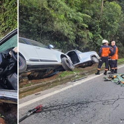 Houve uma colisão entre a picape em que eles estavam e um Chevrolet Blazer, na tarde de segunda-feira (5), no distrito de Aracê, em Domingos Martins