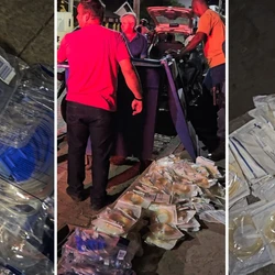Cerca de 200 materiais hospitalares, que estavam lacrados e e condições de uso, foram encontrados em uma caçamba de lixo no bairro Palmeiras