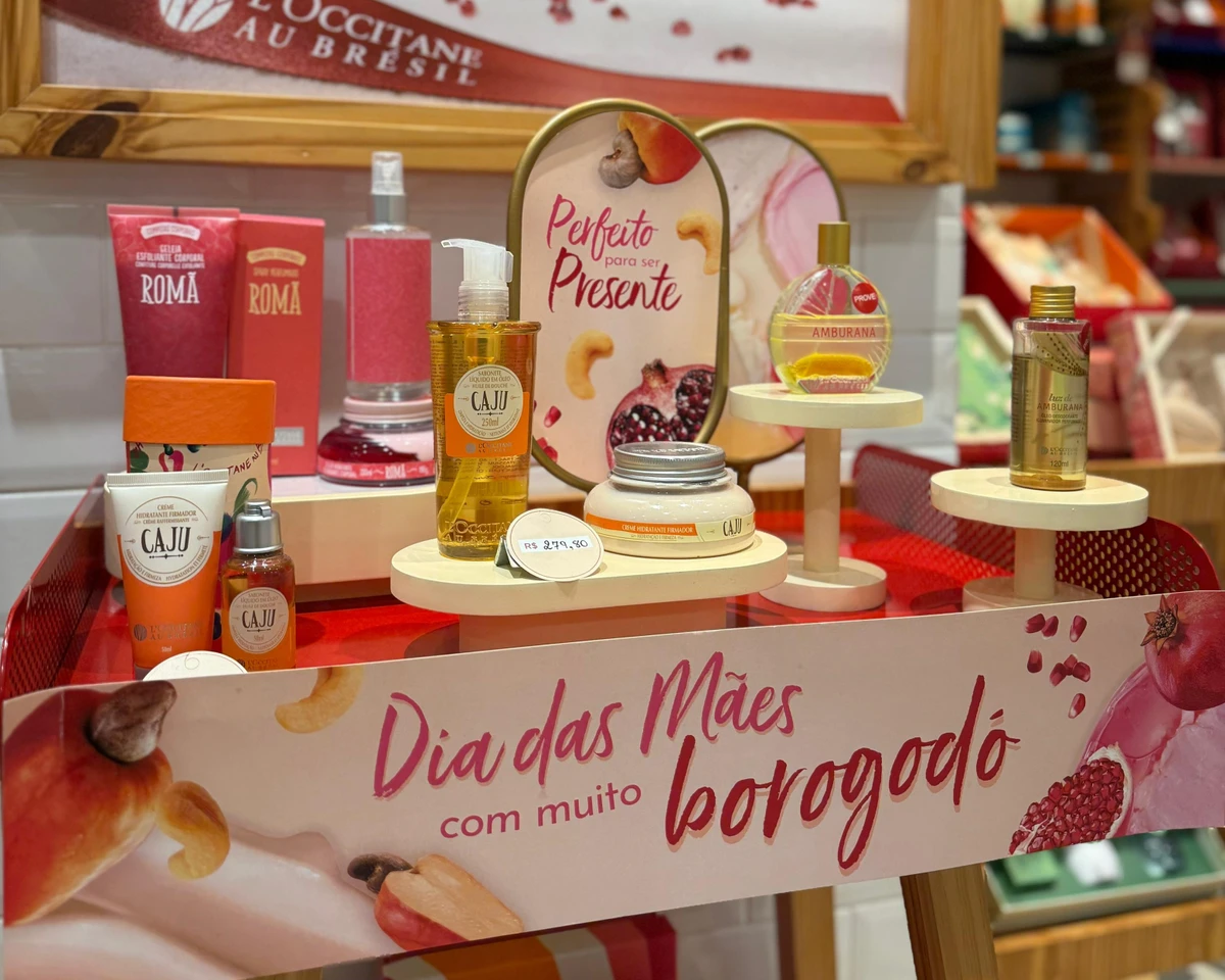 A loja L’Occitane au Brésil oferece kits para presentear 