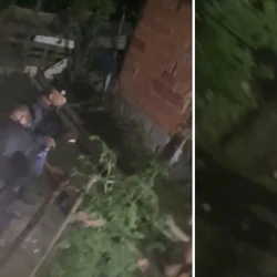 Polícia diz que os homens atiraram contra equipes, que revidaram. Em um vídeo, um dos policiais aparece lançando gás de pimenta contra uma mulher