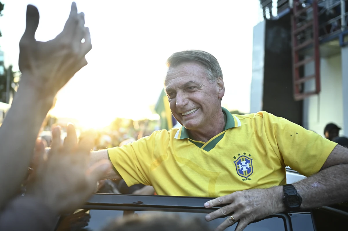 Ex-presidente Jair Bolsonaro participa de ato pela anistia em Brasí­lia