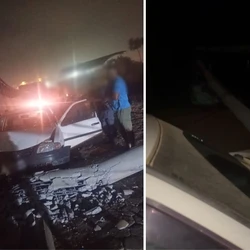 Segundo Polícia Militar, acidente interditou a avenida Laurindo Alves Moreno na noite de quarta-feira (7)