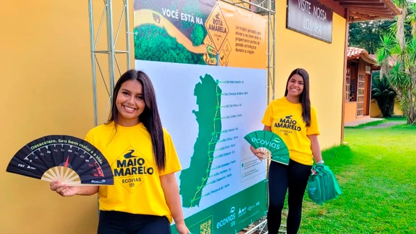 Com foco em destacar a importância de adotar um comportamento seguro, a Ecovias 101 busca promover a conscientização por meio de campanha e ações, durante o Maio Amarelo