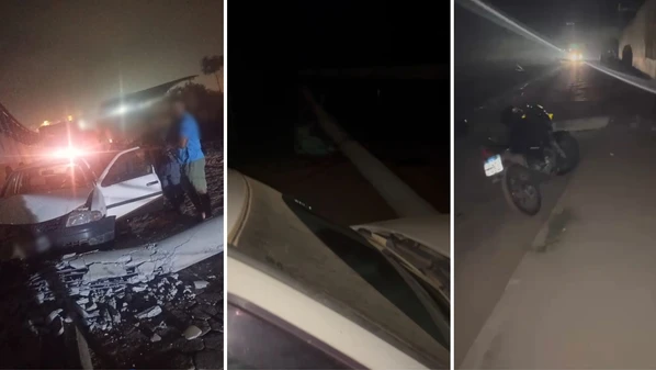 Segundo Polícia Militar, acidente interditou a avenida Laurindo Alves Moreno na noite de quarta-feira (7)