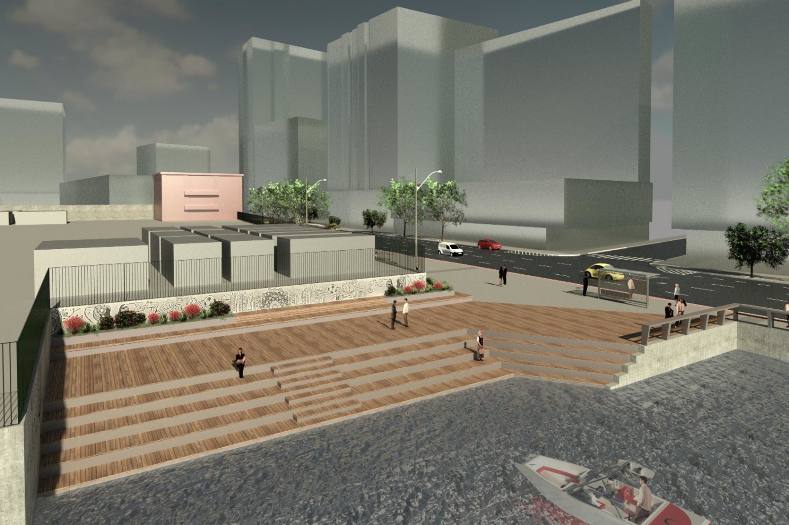 Projeto da prefeitura para arquibancada alagável na Prala Pio XII