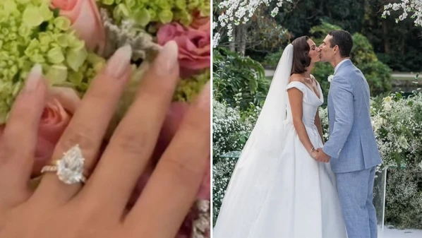 Com design luxuoso e sete quilates de diamantes, joia escolhida pelo empresário foi um dos destaques da cerimônia sofisticada em São Paulo