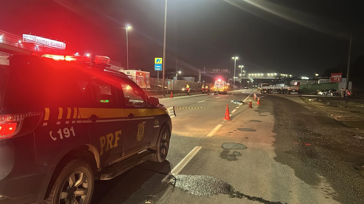 Motociclista e pedestre morrem em acidente na BR 101 em Viana
