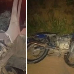 Marineuza Pereira Alves Moreira, de 39 anos, estava na garupa; o filho dela, Claion Alves Moreira, de 21 anos, que pilotava o veículo, foi levado para um hospital da região