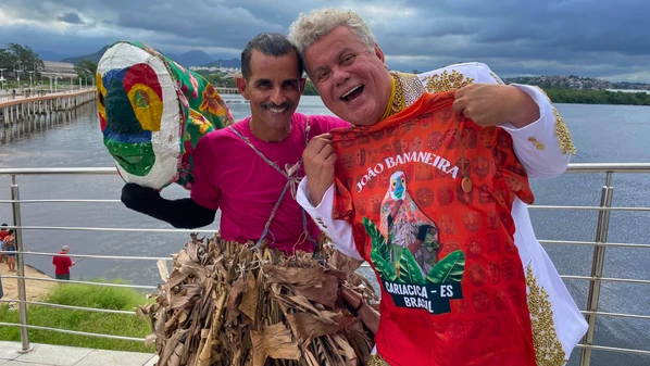 Apresentador veio ao ES para gravar quadro “3 Minutos pra Brilhar" e se encantou com a força da cultura local