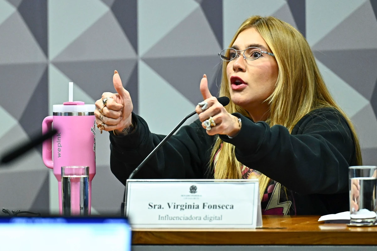 Apresentadora, influenciadora e empresária Virginia Pimenta da Fonseca em depoimento à CPI das Bets, no Senado