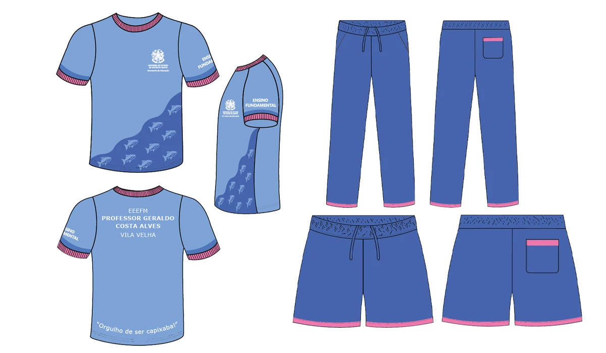 Novos uniformes da rede estadual de educação