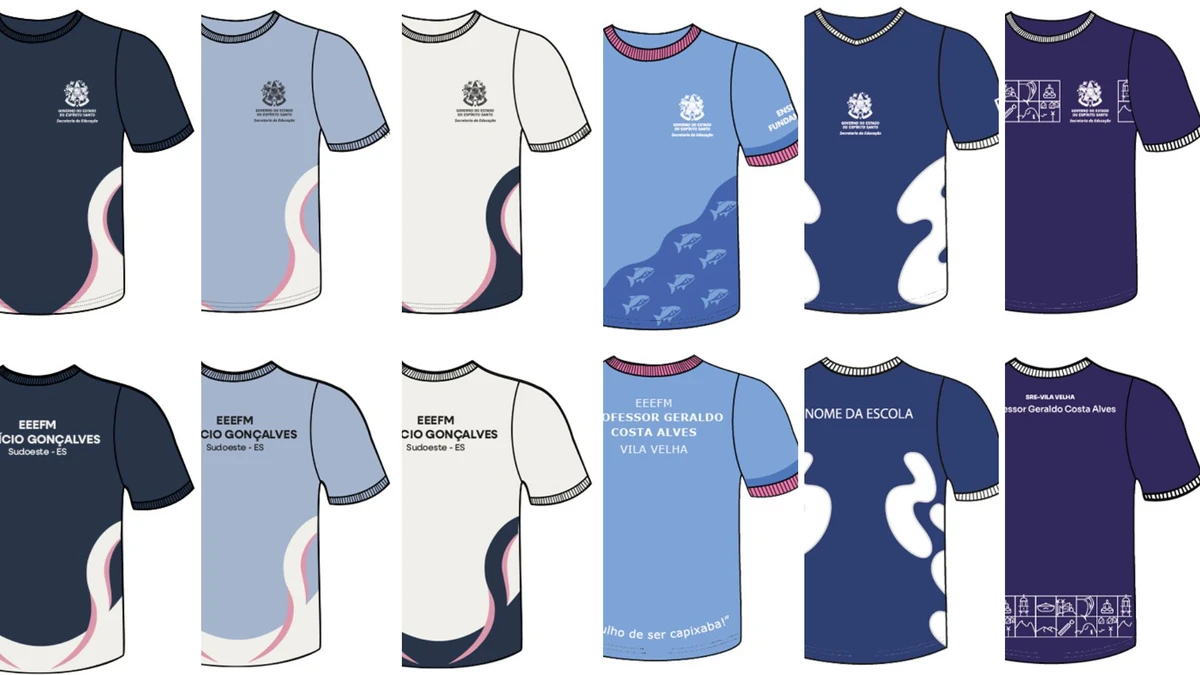 Opções de uniformes para alunos da rede estadual