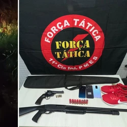 Criminosos também roubaram joias, além de duas armas, munições e um tênis, encontrados com a dupla detida; suspeitos confessaram participação no crime