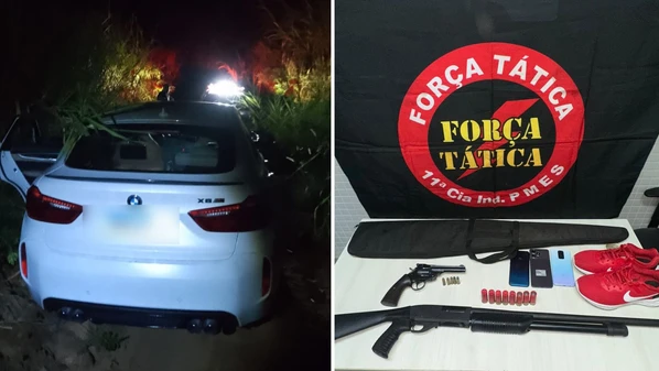 Criminosos também roubaram joias, além de duas armas, munições e um tênis, encontrados com a dupla detida; suspeitos confessaram participação no crime