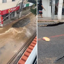 Prefeitura informou que, por conta do transtorno, a Avenida Isaías Scherrer foi interditada nesta sexta-feira (16) para realização de obra de manutenção pela Cesan