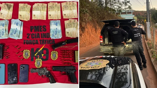 Cinco homens e uma mulher foram localizados na sexta-feira (16); um revólver calibre .38 e 200 munições foram apreendidos na operação