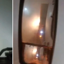 Motorista gravou vídeo mostrando dificuldade de enxergar por conta da neblina, que comprometeu a fluidez do trânsito na comunidade de Beija Flor, na noite de segunda-feira (19)