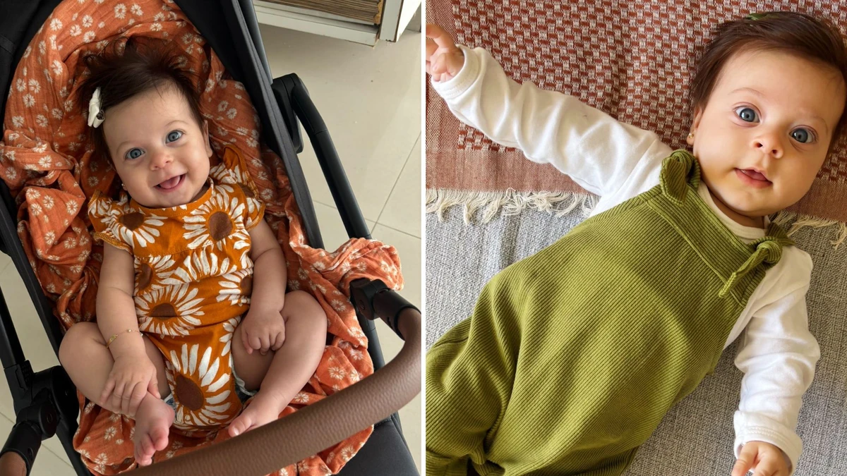 A pequena Cecília, de quatro meses, viralizou por se parecer com um bebê reborn