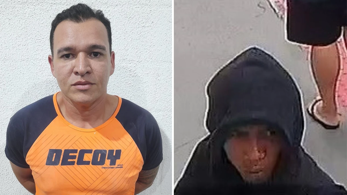 Marcel Silva Rodrigues, preso, e comparsa dele, que ainda não foi identificado