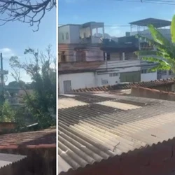 Em imagens que circulam nas redes sociais é possível ouvir diversos disparos de arma de fogo feito por criminosos na manhã desta quarta-feira, em Santa Rita, Vila Velha