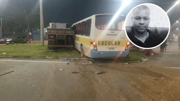 Coletivo, que transportava 39 trabalhadores, foi atingido por uma carreta, que teria avançado semáforo vermelho; os demais ocupantes do ônibus e o condutor do outro veículo tiveram apenas escoriações