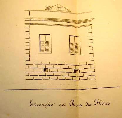 Fachada a partir da antiga Rua das Flores, atual rua Dionísio Rosendo, conforme projeto datado de 1894 por Divulgação PMV