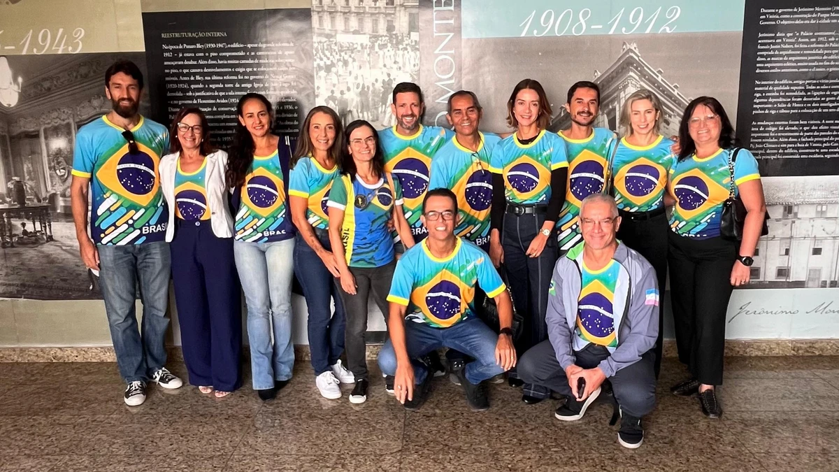 Parte do grupo de capixabas que vai correr a Maratona dos Camaradas